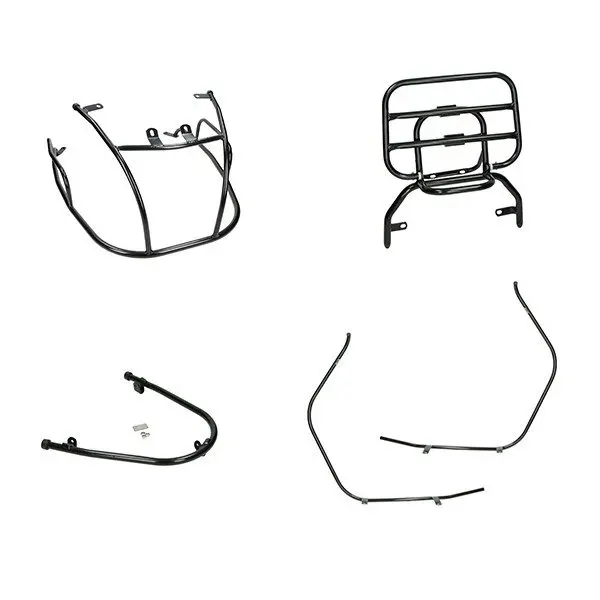 JEU DE SUPPORTS NOIR BRILLANT BTC Riva, AGM VX50, La Souris Vespelini Sourini, Senzo Rivalux GARDE-BOUE / SUPPORT DE CHUTE ARRIÈRE / SUPPORT AVANT (P136011)