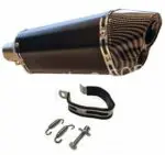 Piaggio i-get Silencieux d'échappement Aplus - Carbone + Noir brillant.