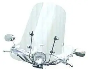 Windscherm Hoog Retro Scooter AGM, Fosti, BTC, IVA, Znen, La Souris, Senzo, Benzhou, Znen, Benzhou, incl bevestigingsset Zwart (A-Kwaliteit)