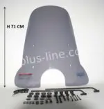 Pare-brise haut BTC Riva / AGM VX50 / Senzo riva / Lux IVA / La souris Vespelini Sourini / GTS Toscana / DJJD Cashmire **SMOKE TEINTED** Qualité A72 cm