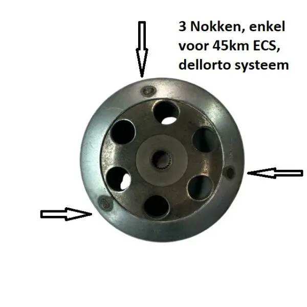 Carter d'embrayage arrière 3 cames pour Dellorto ECS 45km AGM BTC GTS
