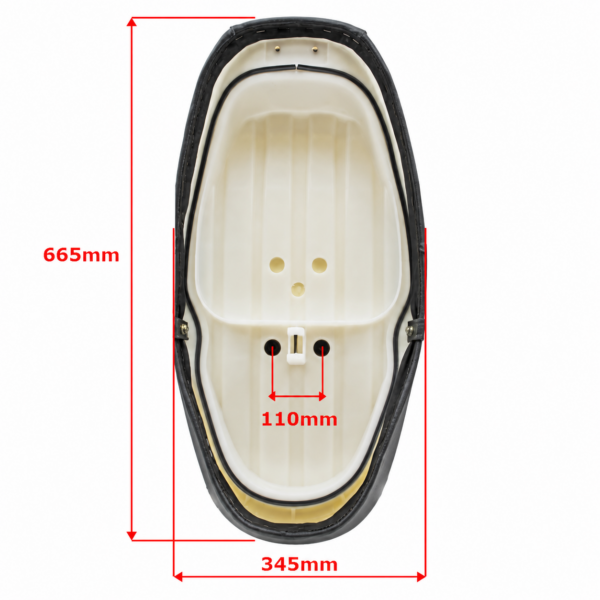 Saddle Buddy Seat **BLACK LEATHER LOOK** Retro Scooter BTC AGM IVA La Souris ZNEN Benzhou Fosti Etc. / saddle only - Figure 2