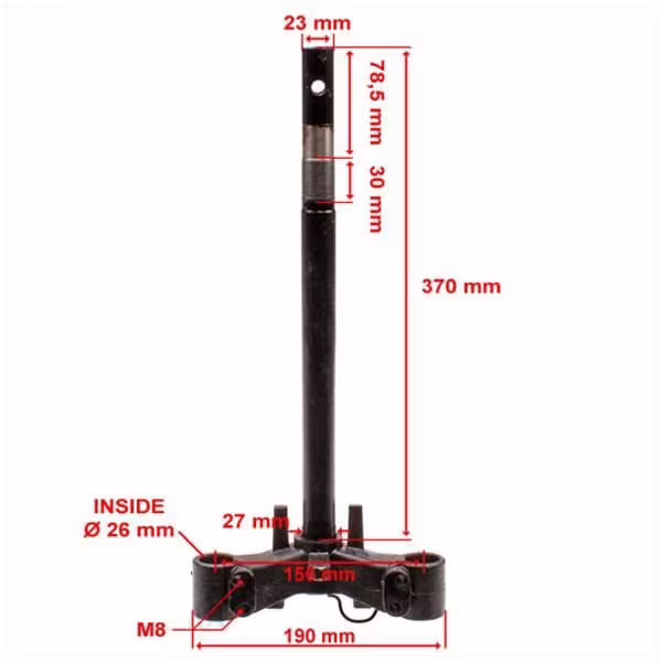 Front fork crown T-piece BTC Old Classic IVA Venti 37cm