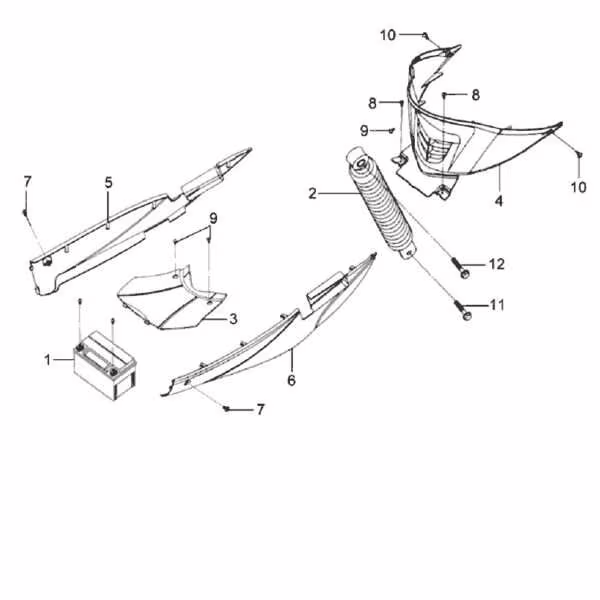 Sym Mio Stoßdämpfer-Seitenschweller bei China Scooter Parts kaufen