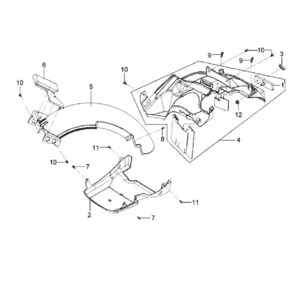 Sym Mio Hinterradkotflügel bei China Scooter Parts kaufen