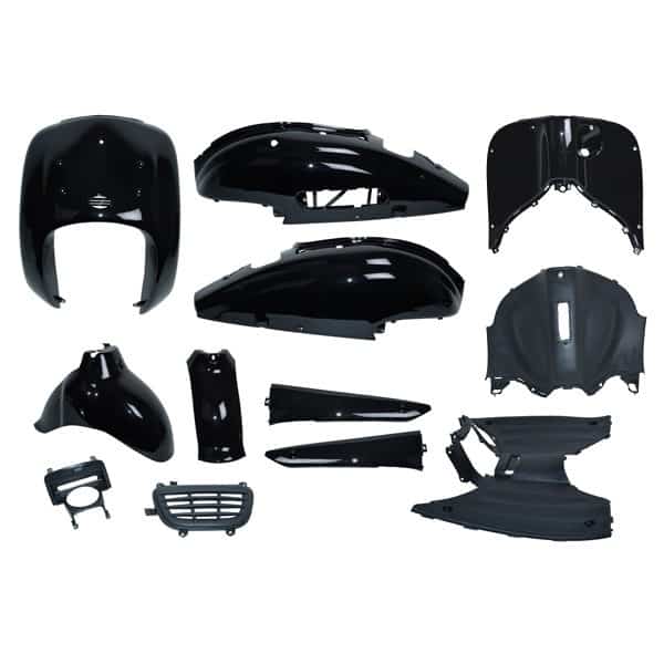 bodywork-gloss-black-retro-scooter-complete.jpg bodywork set, china retro scooter black original 12-piece - Image 1