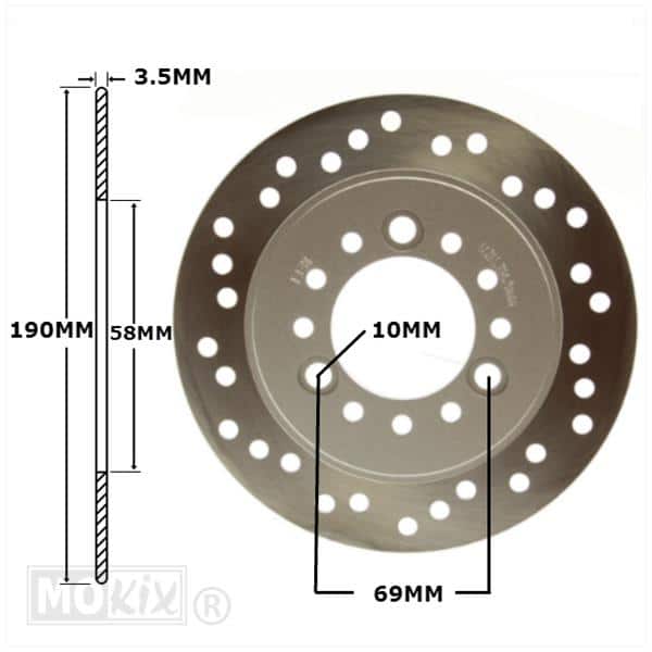 190x58x3.5 Bremsscheibe Retro-Roller