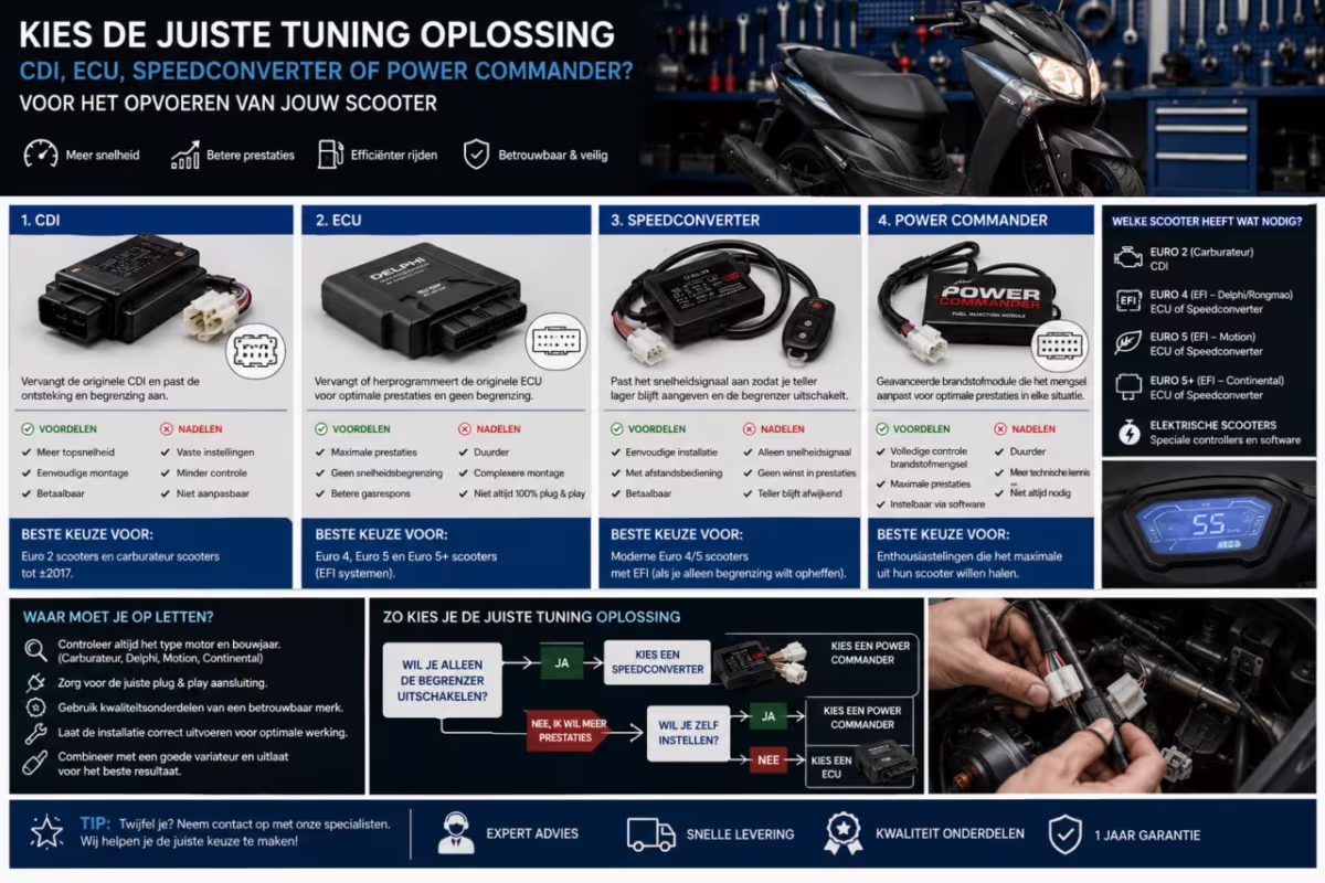 Kies de juiste CDI ECU Speedconverter voor het opvoeren van jouw scooter TIP