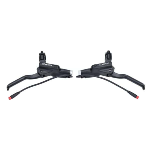 Juego de manetas de freno hidráulico con conector de 2 pines, puño Zoom de 9 cm con conector rojo para fatbike V8