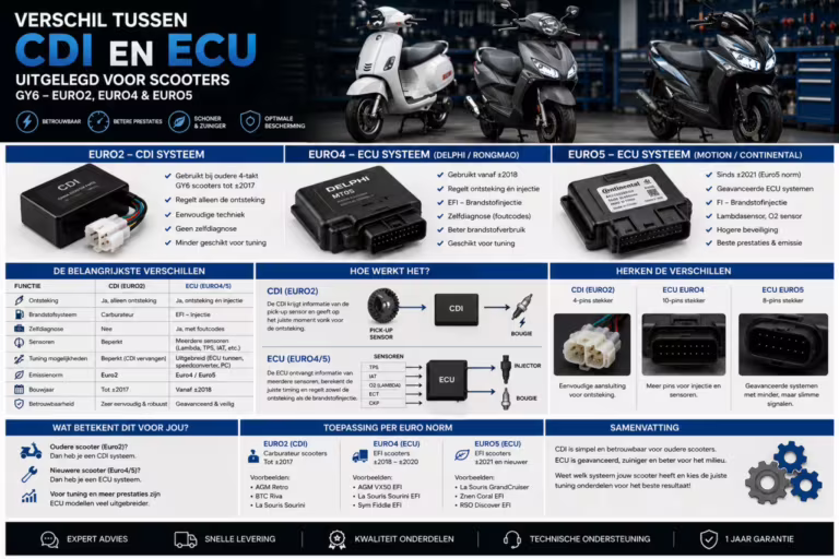 Diferencia CDI en ECU Explicación del scooter GY6, Euro2, Euro4, Euro5 en Euro5+