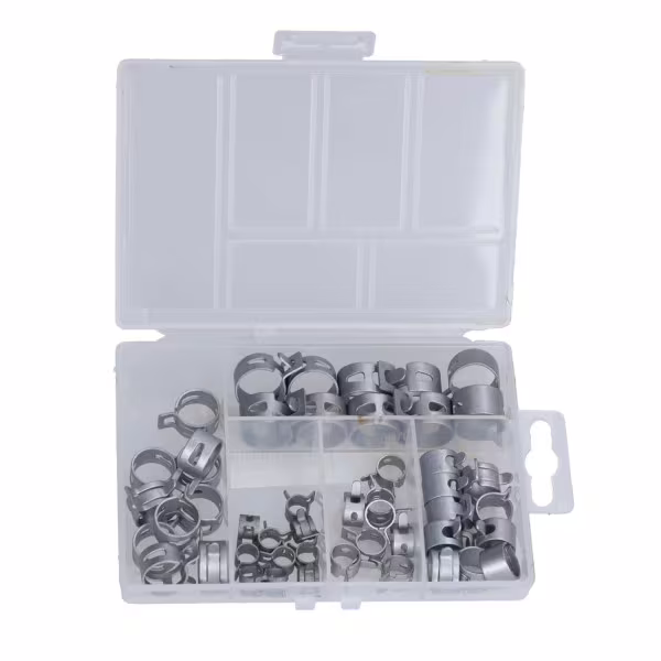 Crimp clamp DMP petrol hose assortment 6 different sizes 50pcs 600x600 Crimp clamp DMP petrol hose assortment 6 different sizes 50pcs