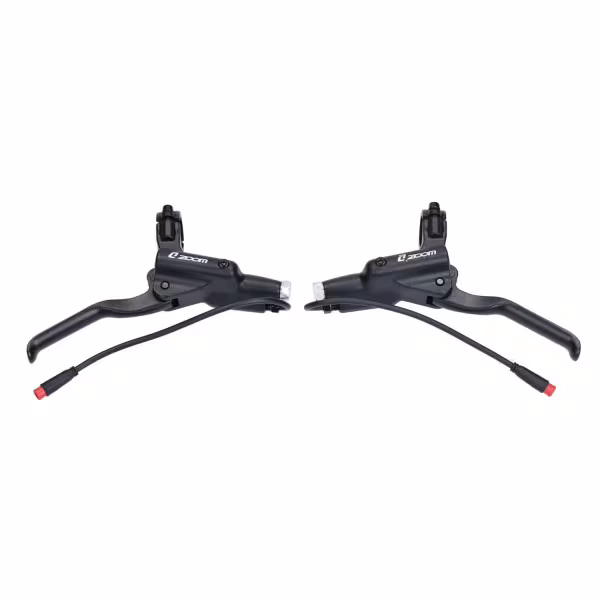 Hydraulic brake lever set 2-pin plug, zoom grip 9cm red plug V8 fatbike 600x600 Hydraulic brake lever set 2-pin plug, zoom grip 9cm red plug V8 fatbike
