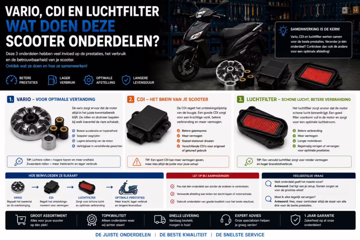Vario, CDI et filtre à air, à quoi servent ces pièces de scooter ?