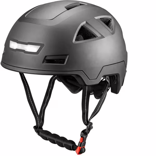 Casque Vito E City noir mat L/XL 59-61 cm pour vélo électrique Speed ​​Pedelec Cyclomoteur, plaque bleue
