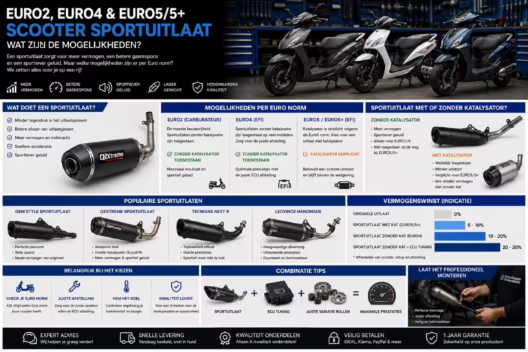 EURO2 & EURO4 & EURO5Escape deportivo para scooter &5+ – ¿Qué opciones hay?
