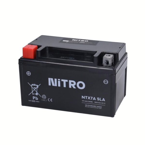 Accu nitro ntx7a-bs/ytx7a-bs sla/gel peugeot-4t, sco kymco 4t, sco china 4t, sco sym 4t