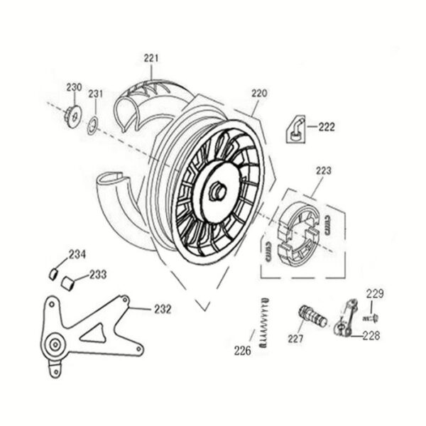 Technische Zeichnung Hinterrad