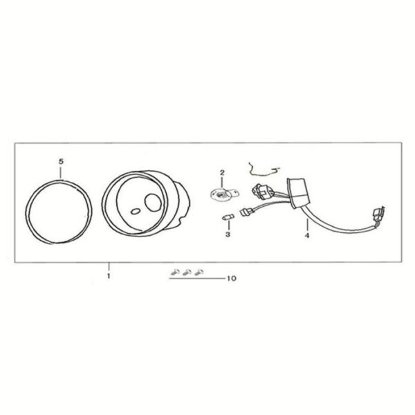 Technische Zeichnung Rundscheinwerfer