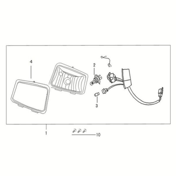 Technische Zeichnung Scheinwerferquadrat