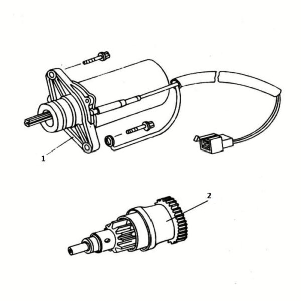 Technische Zeichnung Anlassermotor + Bendix