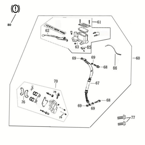 Technische Zeichnung Vorderradbremse