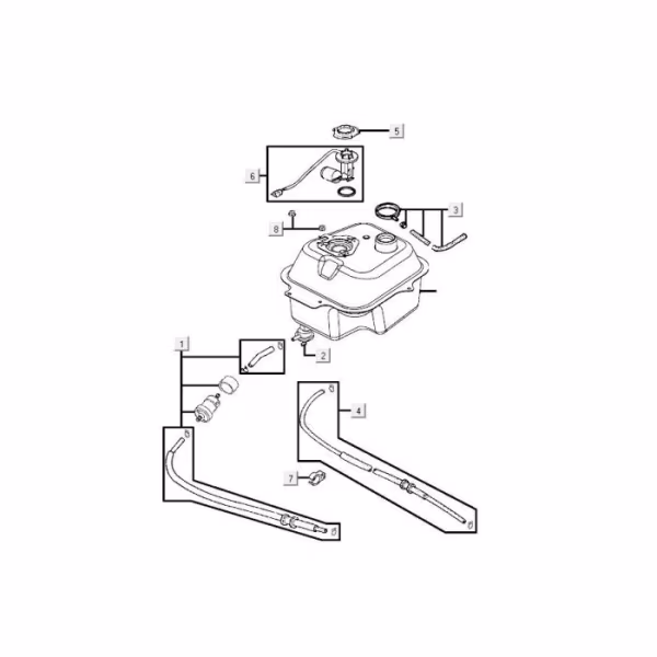 Technical drawing Fuel tank - Tank float - Vacuum valve Kymco Agility FR 12" 4-stroke Euro 4