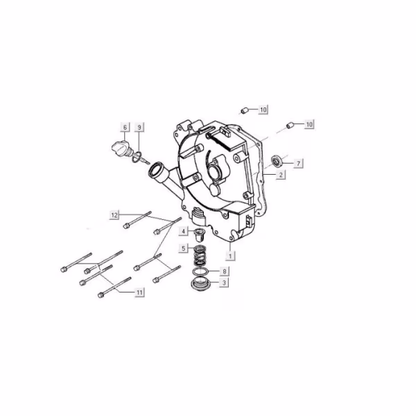 Technical drawing Right crankcase half - Dipstick - Oil filter Kymco Agility FR 12" 4-stroke Euro 4
