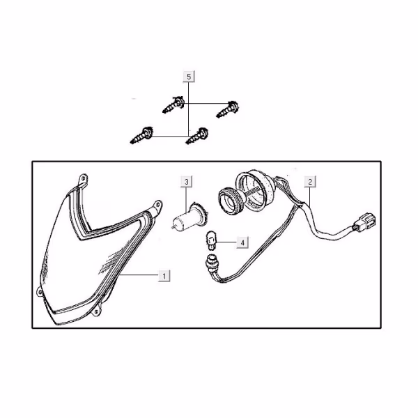 Technical drawing Headlight Kymco Agility FR 12" 4-stroke Euro 4