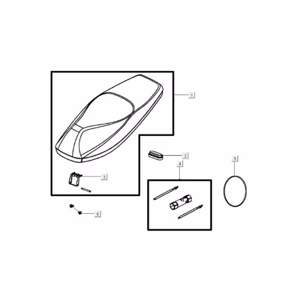Technical drawing Kymco Agility FR 12' 4-stroke saddle Euro 4
