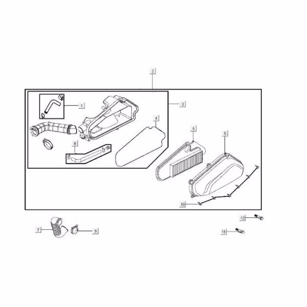 Technical drawing Air filter Kymco Agility FR 12" 4-stroke Euro 4