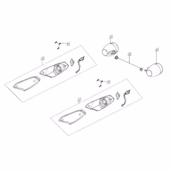 Technical drawing Turn signals Kymco Agility FR 12" 4-stroke Euro 4