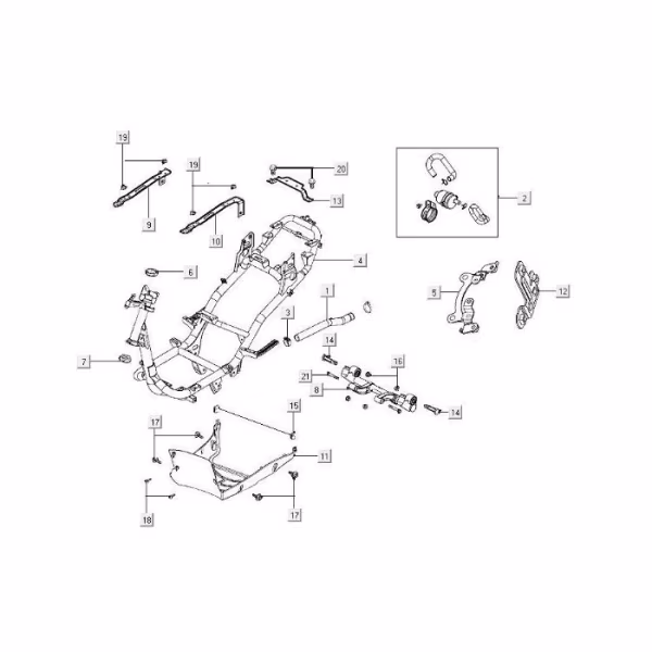 Technical drawing Frame Kymco Agility FR 12" 4-stroke Euro 4