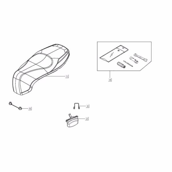 Technische tekening Buddyseat - zadel
