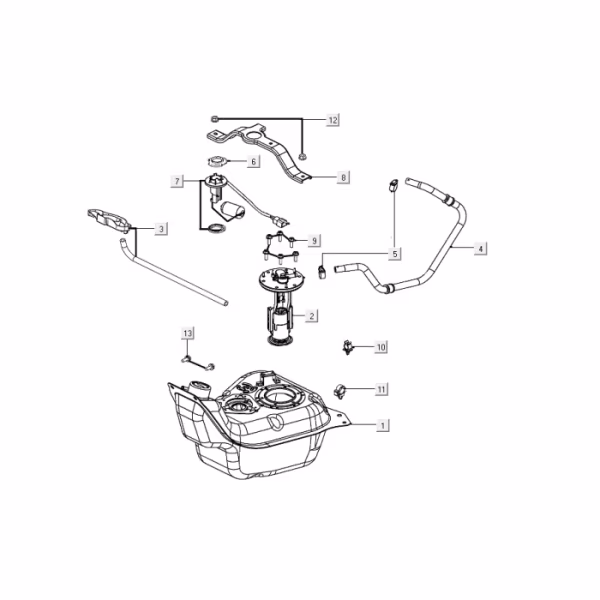 Technische tekening Benzinetank